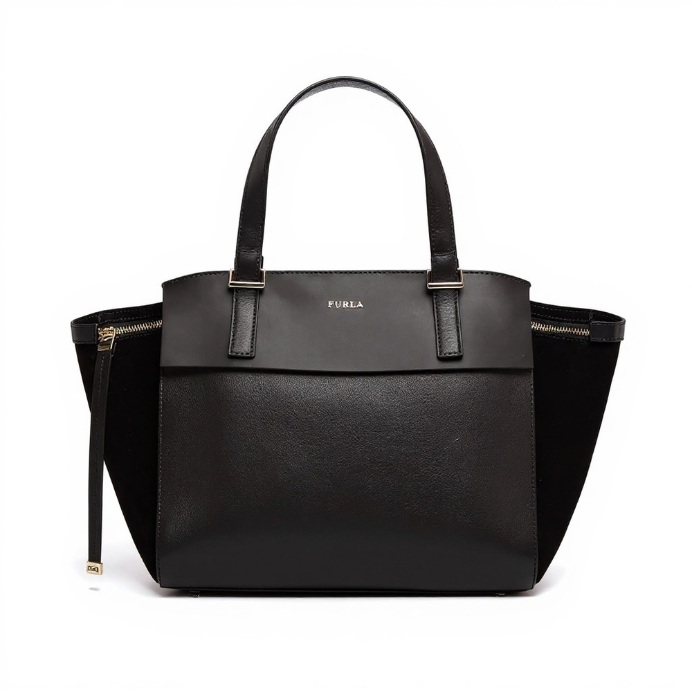 Furla Dolce Vita Medium Tote Cowhide Leather Zip Handbag